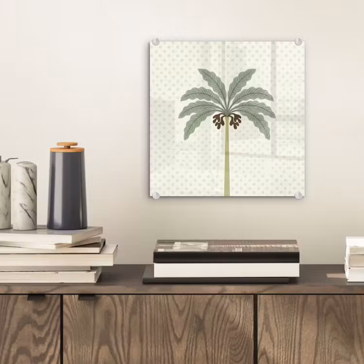 Boom - Bladeren - Groen - Decoratief - Beige plexiglas 5mm klein -sfeer1