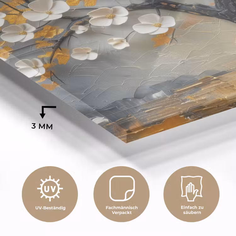 Boom - Bloemen - Goud - Beige plexiglas 5mm klein -wsfeer2_DE
