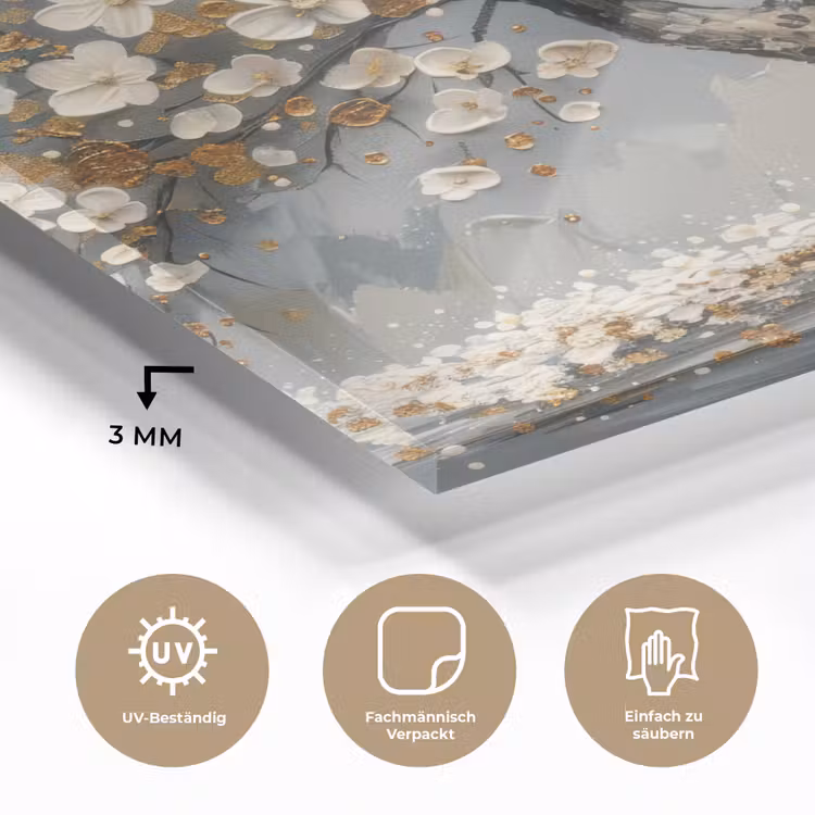 Boom - Bloemen - Wit - Natuur - Kunst plexiglas 5mm klein -wsfeer2_DE