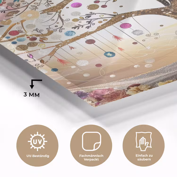Levensboom - Goud - Kleurrijk - Abstract - Aesthetic plexiglas 5mm klein -wsfeer2_DE