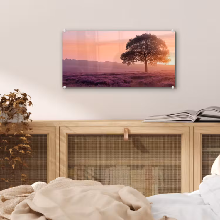 Boom - Heide - Zonsopgang plexiglas 5mm klein -sfeer4