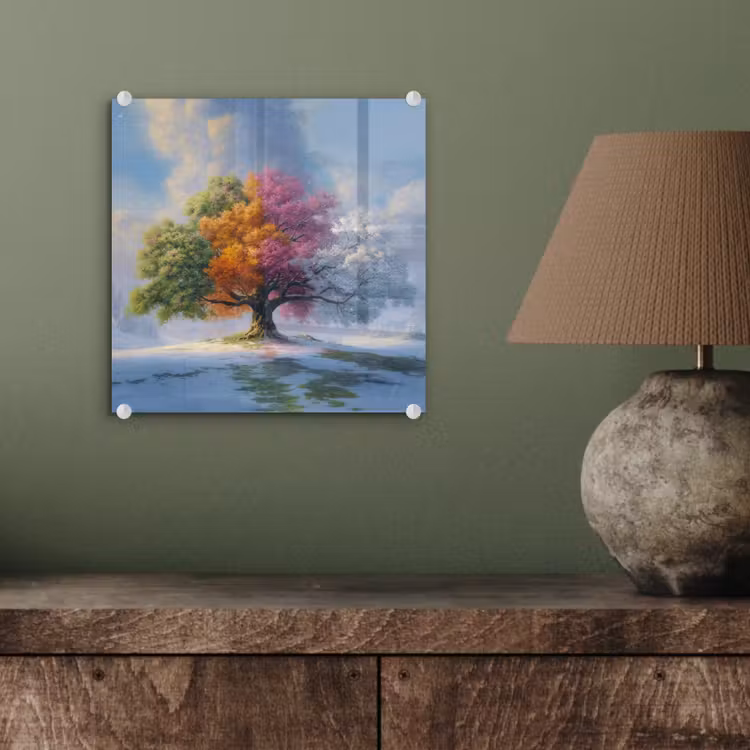 Boom - Seizoenen - Winter - Landschap plexiglas 5mm klein -sfeer3