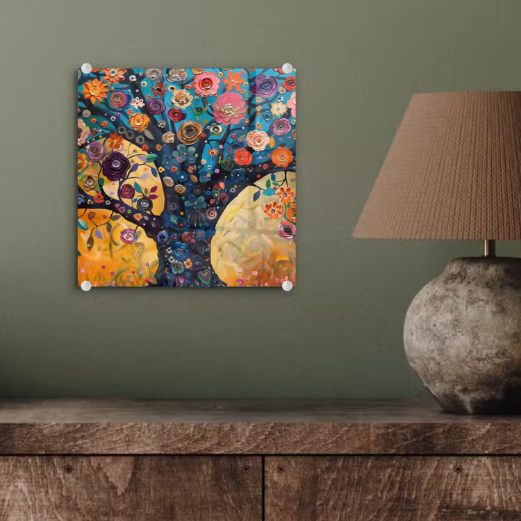 Boom - Levensboom - Kleurrijk - Bloemen - Modern plexiglas 5mm klein -sfeer3