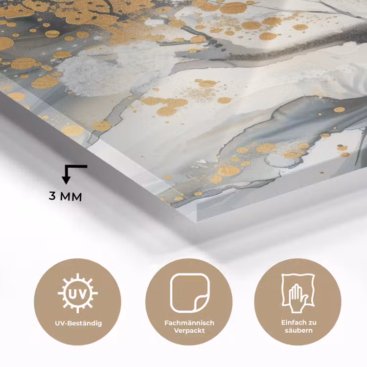 Boom - Modern - Abstract - Goud - Zwart - Wit plexiglas 5mm klein -wsfeer2_DE