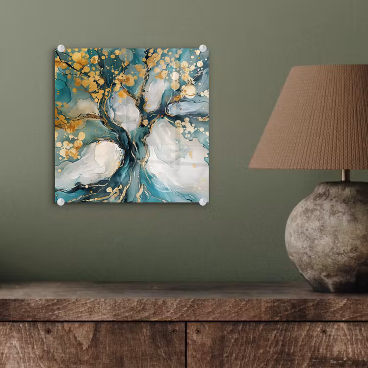 Boom - Modern - Verflook - Turquoise - Goud plexiglas 5mm klein -sfeer3