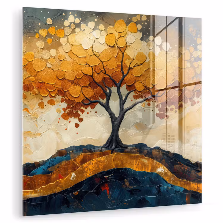 Boom - Natuur - Goud - Modern plexiglas 5mm klein -zzzproduct_nieuw