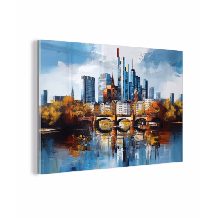 Bomen Frankfurt- Stad - Skyline - Brug plexiglas 5mm klein -zzzproduct_nieuw