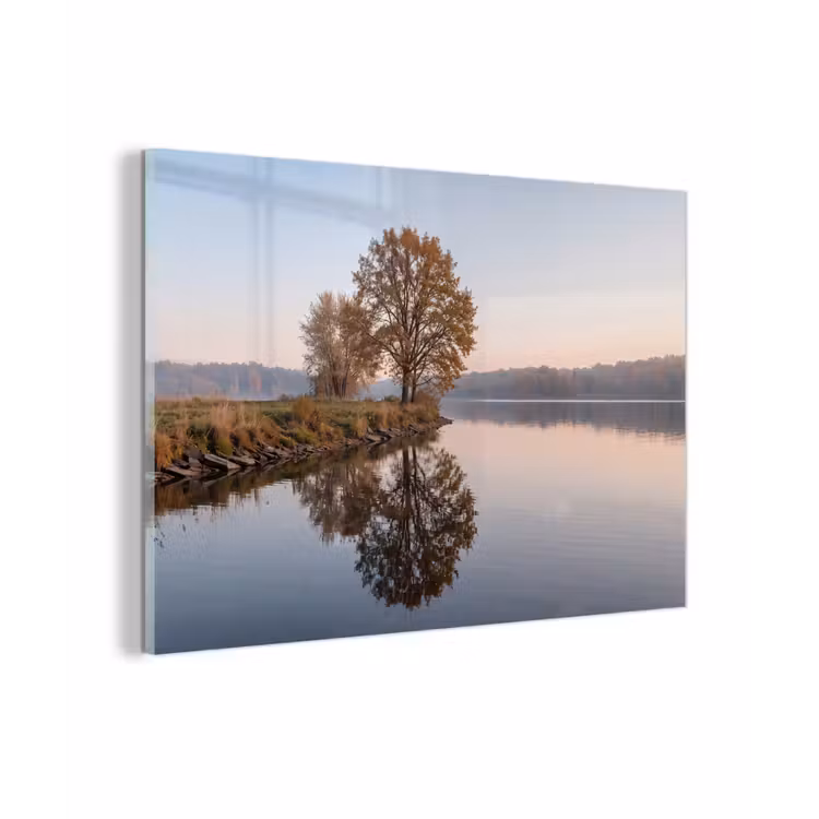 Bomen - Reflectie - Water - Zonsopgang - Serene plexiglas 5mm klein -zzzproduct_nieuw
