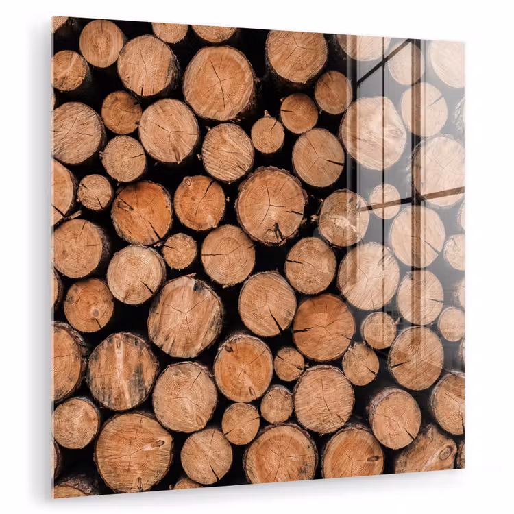 Houtblokken - Textuur - Patroon - Bruin - Rustiek plexiglas 5mm klein -zzzproduct_nieuw