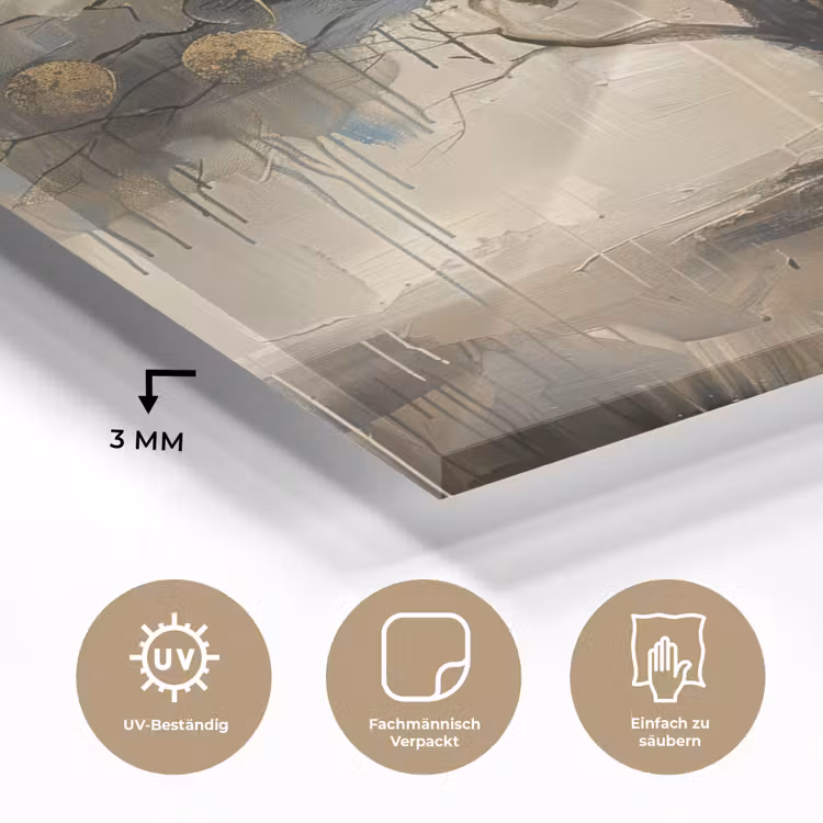 Beige - Abstract - Boom - Goud plexiglas 5mm klein -wsfeer2_DE