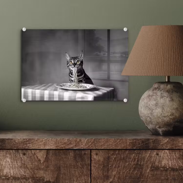 Bengaal - Kat - Tafelkleed - Zwart - Wit - Dier plexiglas 5mm klein -wsfeer2_DE