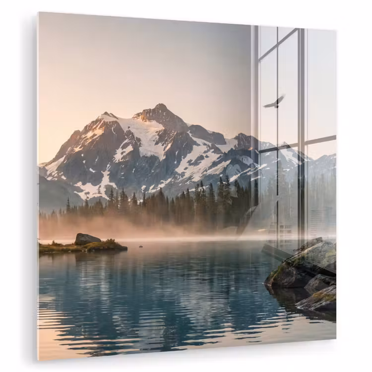 Bergen - Water - Bomen plexiglas 5mm klein -zzzproduct_nieuw