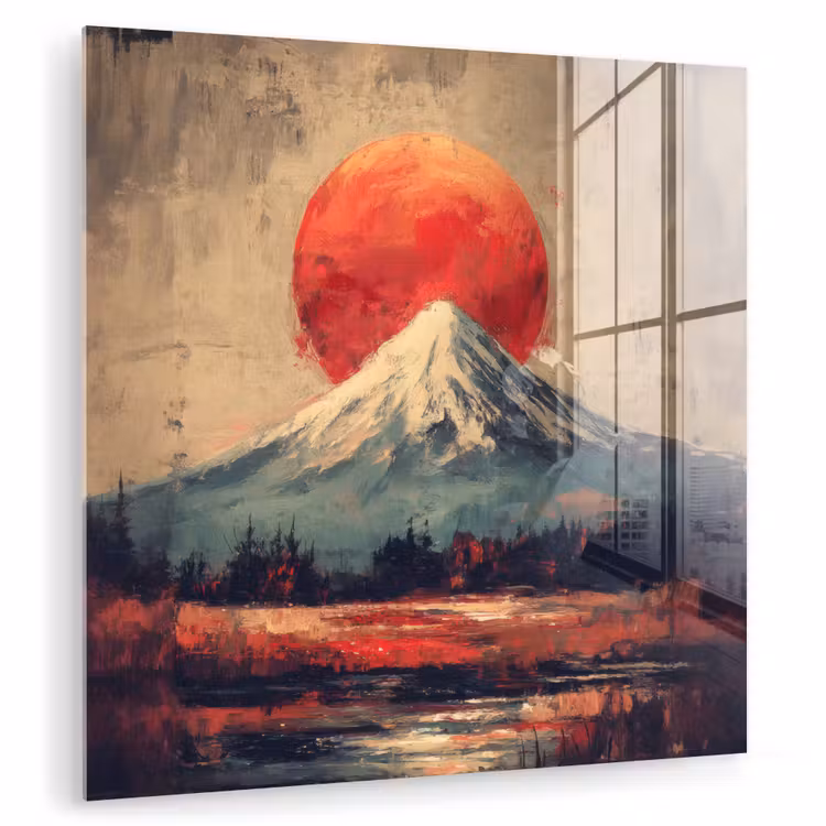 Bergtop - Sneeuw - Zon plexiglas 5mm klein -zzzproduct_nieuw