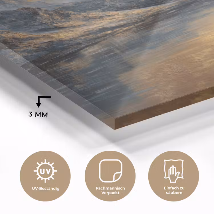 Berglandschap met Gouden Zonsondergang plexiglas 5mm klein -wsfeer2_DE