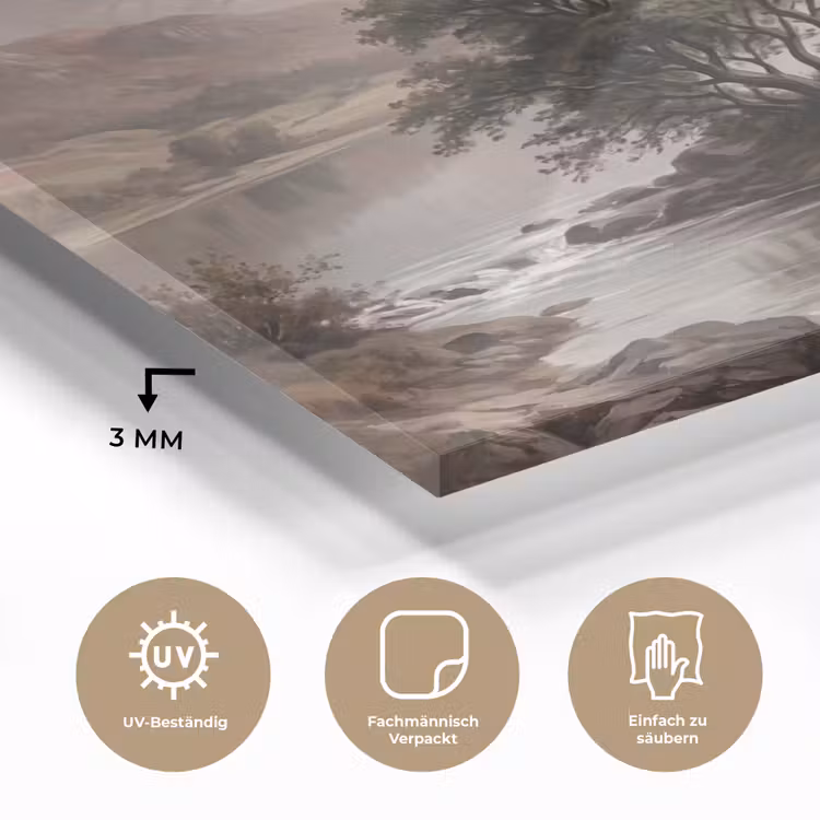 Berglandschap - Meer - Bergen - Vallei - Klassiek plexiglas 5mm klein -wsfeer2_DE