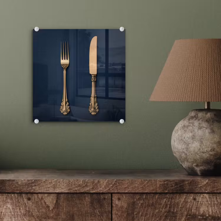 Bestek - Donkerblauw - Goud plexiglas 5mm klein -sfeer3