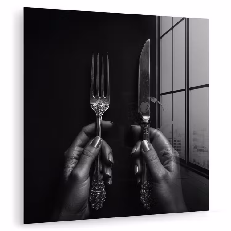 Bestek - Zwart - Wit plexiglas 5mm klein -zzzproduct_nieuw