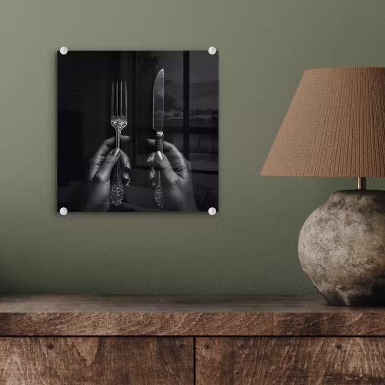 Bestek - Zwart - Wit plexiglas 5mm klein -sfeer3