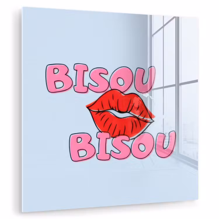 Bisou - Blauw - Roze - Lippen plexiglas 5mm klein -zzzproduct_nieuw
