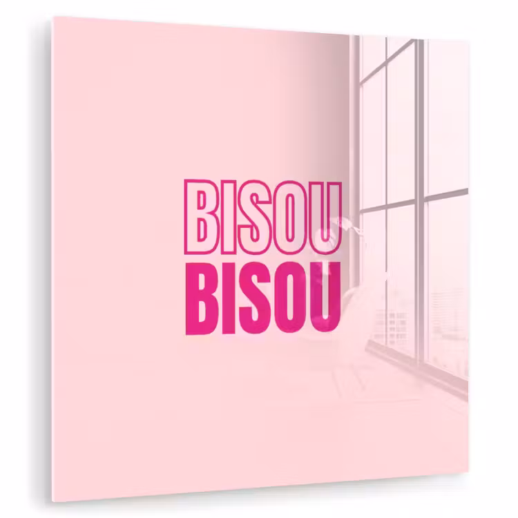 Bisou - Roze - Minimalistisch plexiglas 5mm klein -zzzproduct_nieuw