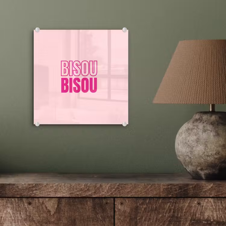 Bisou - Roze - Minimalistisch plexiglas 5mm klein -sfeer3