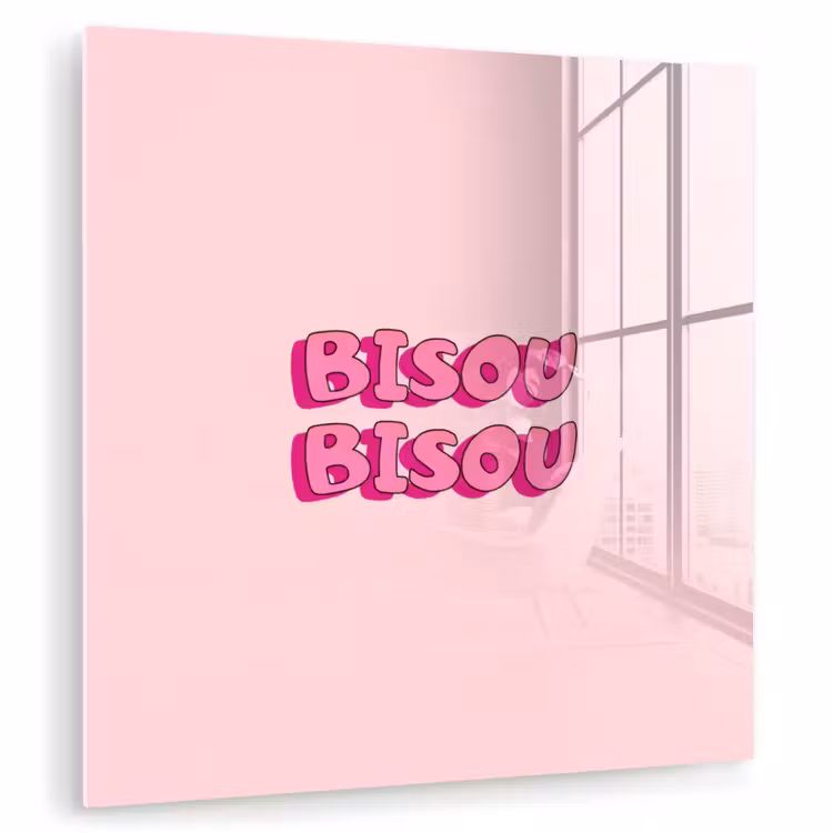 Bisou - Roze - Schaduw plexiglas 5mm klein -zzzproduct_nieuw