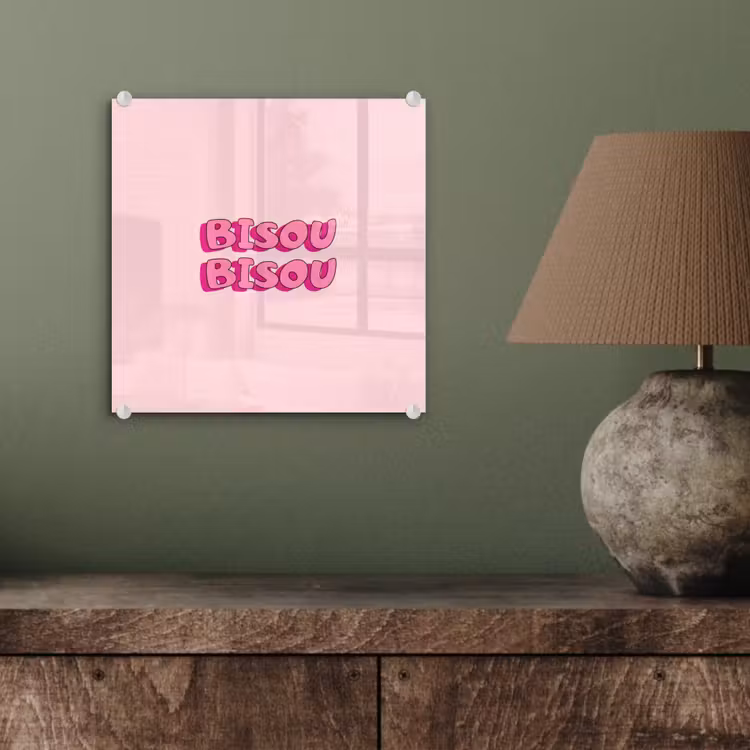 Bisou - Roze - Schaduw plexiglas 5mm klein -sfeer3
