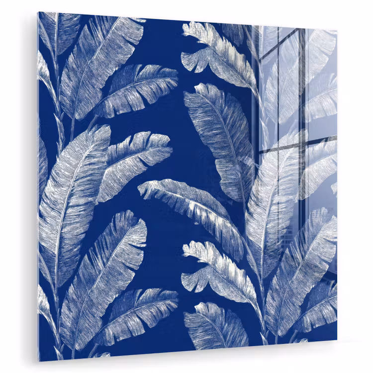 Blad - Palm - Blauw plexiglas 5mm klein 11 -zzzproduct_nieuw