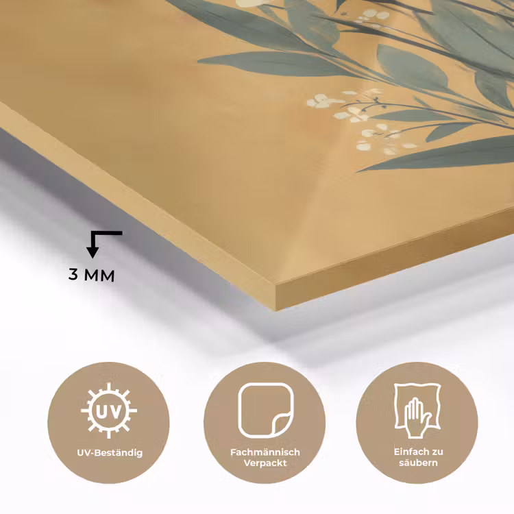 Bladeren - Boeket - Bloemen - Geel plexiglas 5mm klein -wsfeer2_DE