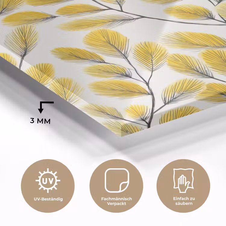 Bladeren - Botanisch - Elegant - Geel - Zwart plexiglas 5mm klein 11 -wsfeer2_DE