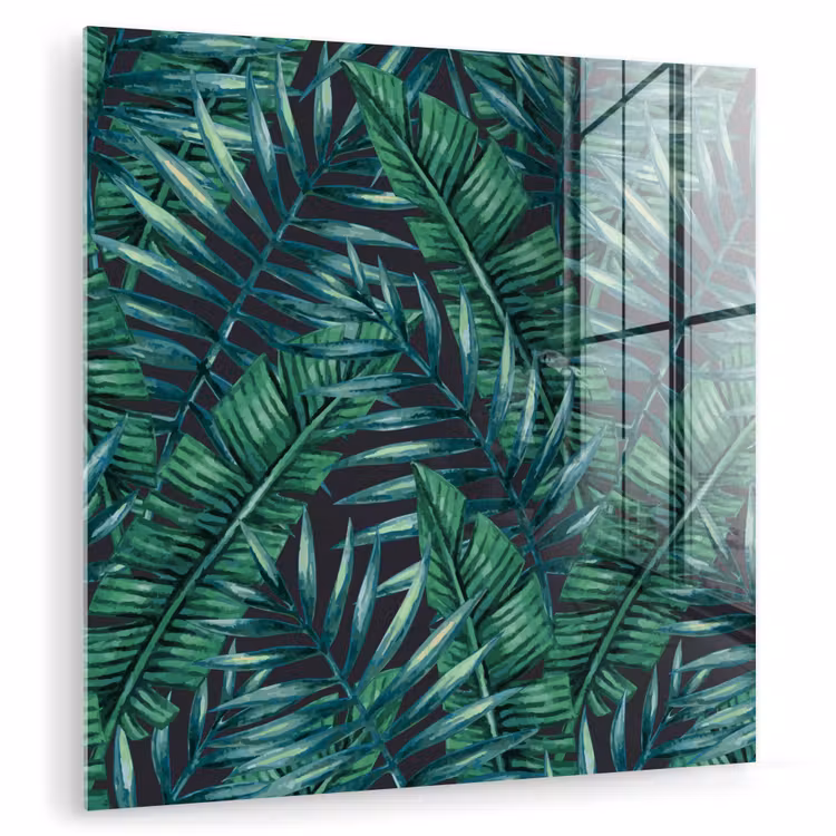 Bladeren - Inductie beschermer - Jungle - Tropical plexiglas 5mm klein -zzzproduct_nieuw