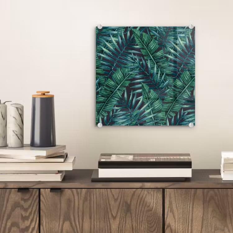 Bladeren - Inductie beschermer - Jungle - Tropical plexiglas 5mm klein -sfeer1