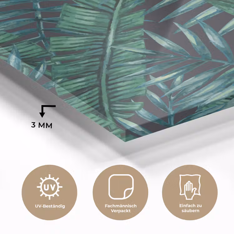 Bladeren - Inductie beschermer - Jungle - Tropical plexiglas 5mm klein -wsfeer2_DE