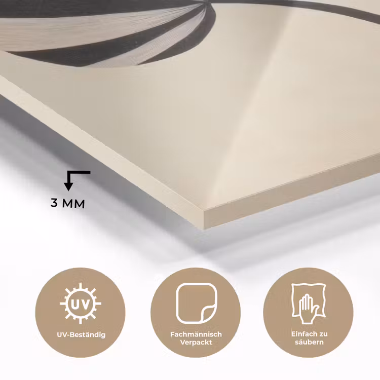Bladeren - Gestreept - Stengel - Beige plexiglas 5mm klein -wsfeer2_DE
