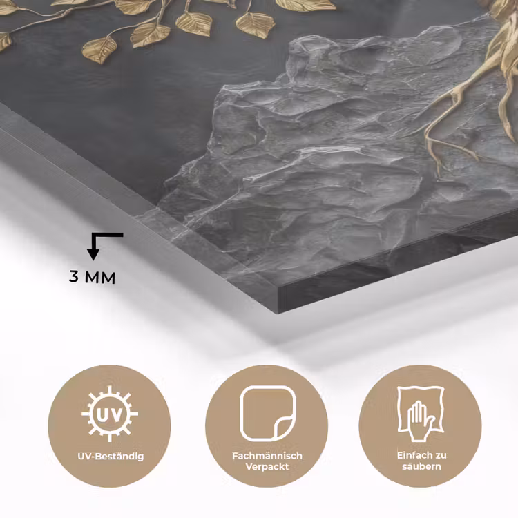 Bladeren - Goud - Boom - Rots plexiglas 5mm klein -wsfeer2_DE
