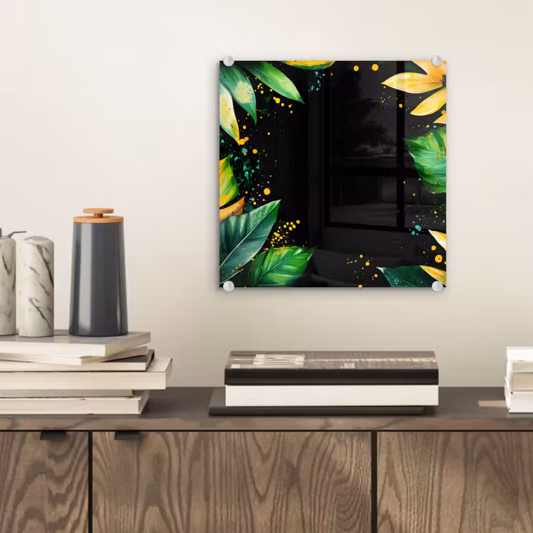 Bladeren - Groen - Geel - Verf - Jungle plexiglas 5mm klein -sfeer1