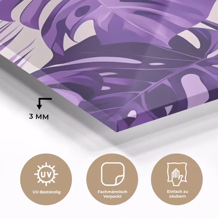 Bladeren - Paars - Tropisch - Abstract plexiglas 5mm klein -wsfeer2_DE