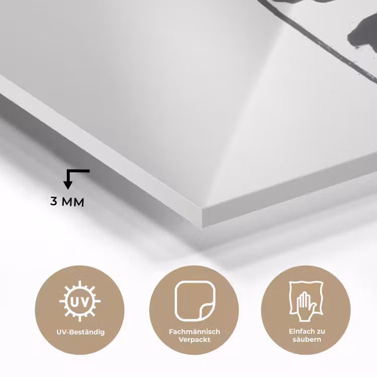 Bladeren - Zwart - Lotusbloem - Minimalitisch plexiglas 5mm klein -wsfeer2_DE