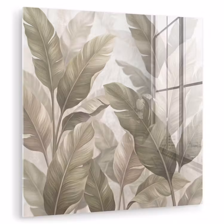 Bladeren - Tropisch - Natuur - Abstract - Beige plexiglas 5mm klein -zzzproduct_nieuw