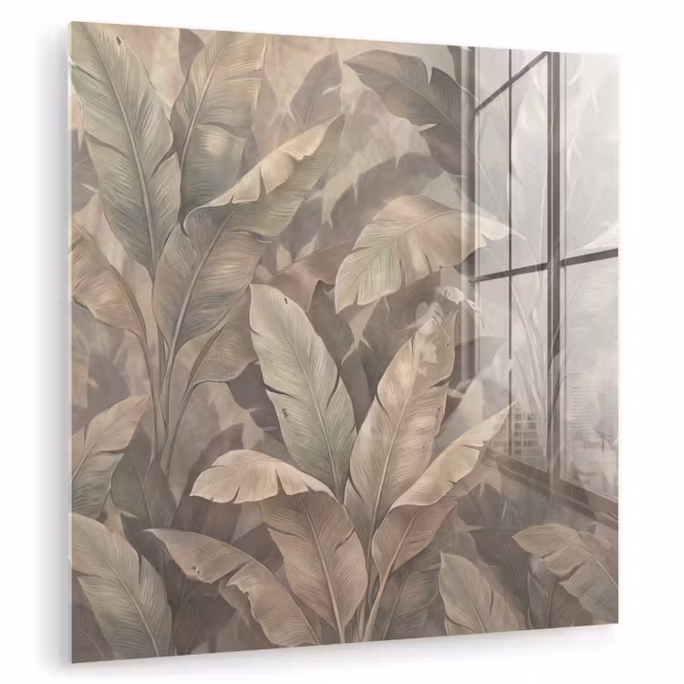 Bladeren - Tropisch - Natuur - Modern - Beige plexiglas 5mm klein -zzzproduct_nieuw