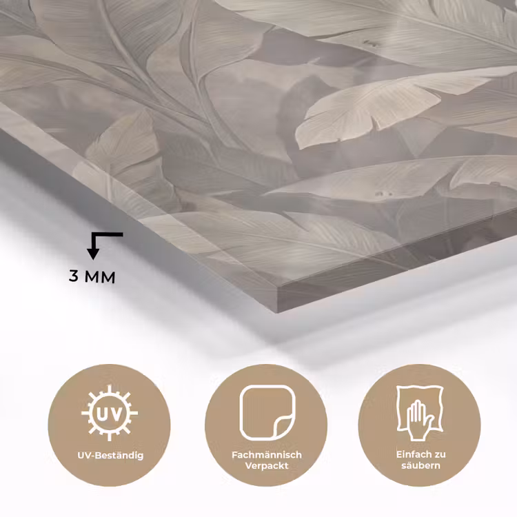 Bladeren - Tropisch - Natuur - Modern - Beige plexiglas 5mm klein -wsfeer2_DE
