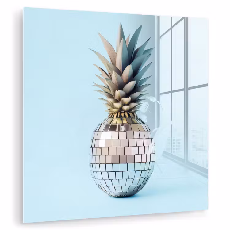 Blauw - Ananas - Disco - Discobal plexiglas 5mm klein -zzzproduct_nieuw
