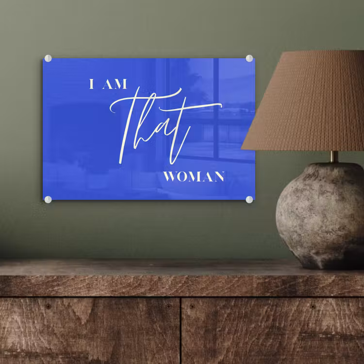 Blauw - I am that woman - Sierlijk - Minimalistisch plexiglas 5mm klein -wsfeer2_DE