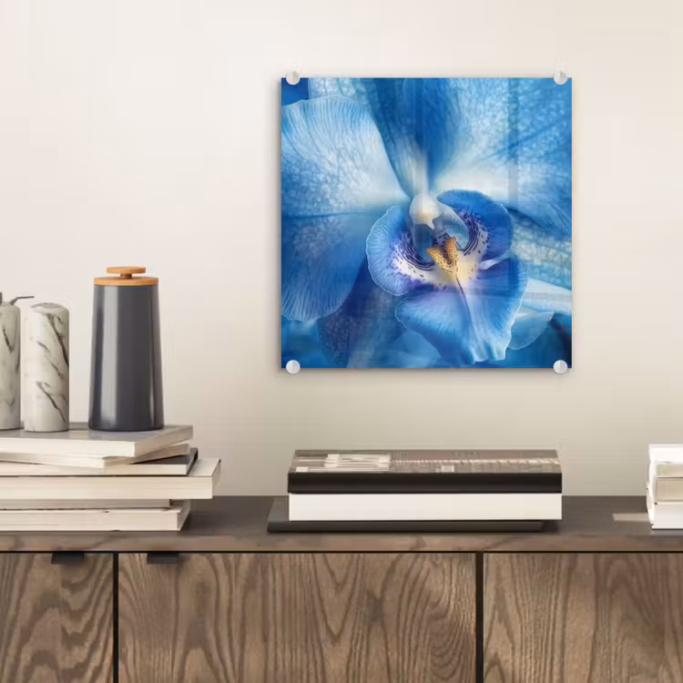 Blauw - Orchidee - Elegeant plexiglas 5mm klein -sfeer1