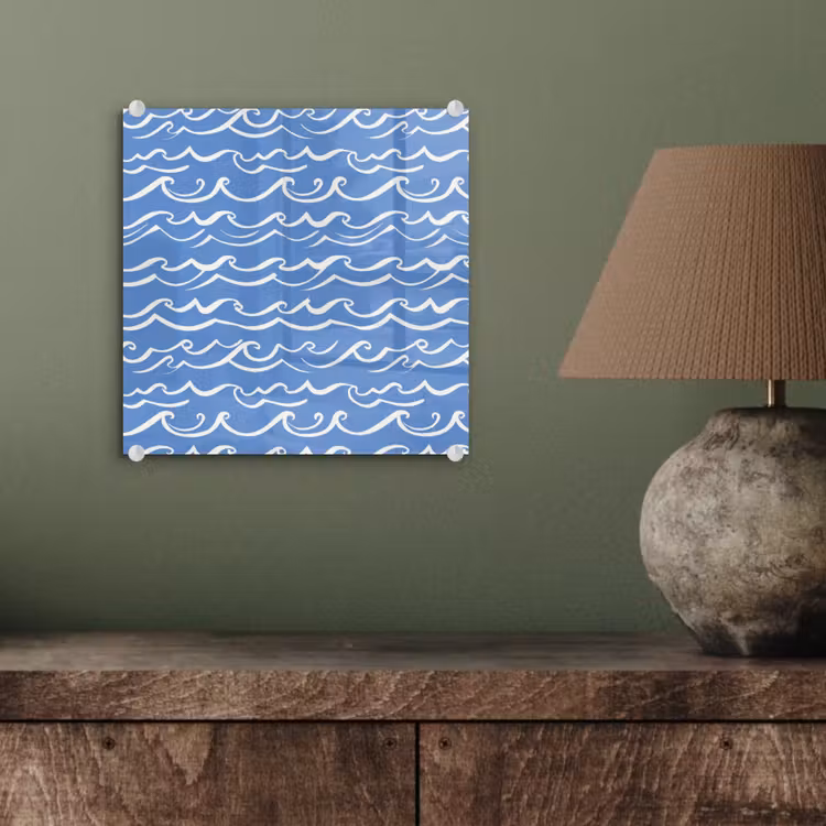 Blauw - Wit - Simpel - Getekend - Golven plexiglas 5mm klein 11 -sfeer3