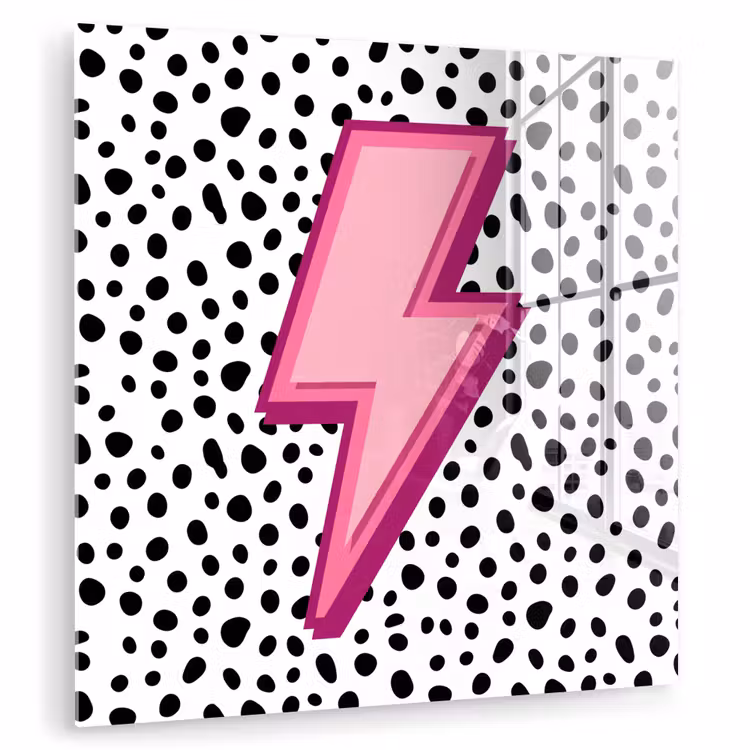 Bliksem - Roze - Stippen plexiglas 5mm klein -zzzproduct_nieuw
