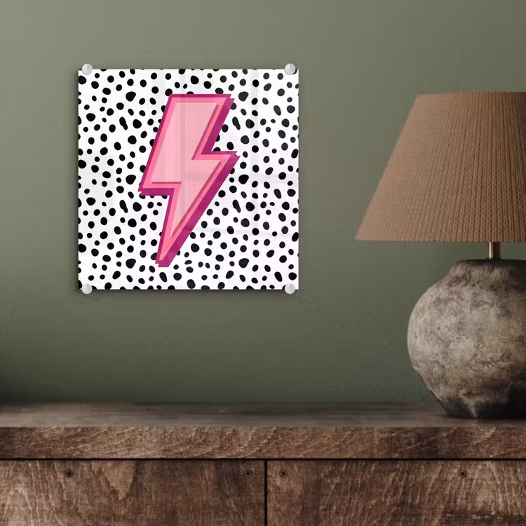 Bliksem - Roze - Stippen plexiglas 5mm klein -sfeer3