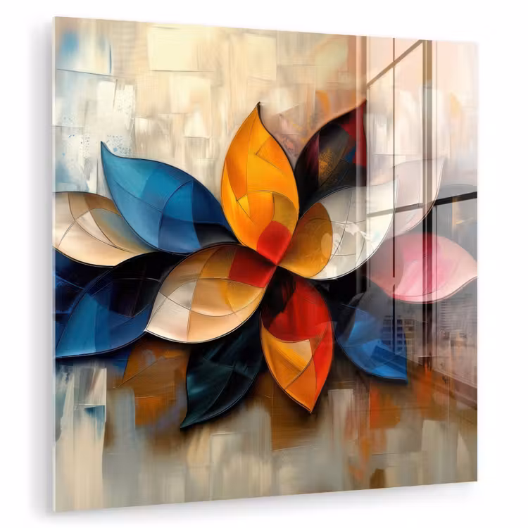 Bloem - Abstract - Kleurrijk - Bladeren plexiglas 5mm klein -zzzproduct_nieuw