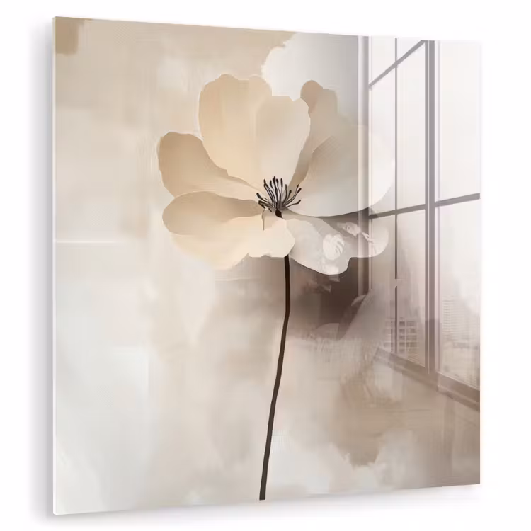 Bloem - Beige - Verf - Schaduw plexiglas 5mm klein -zzzproduct_nieuw