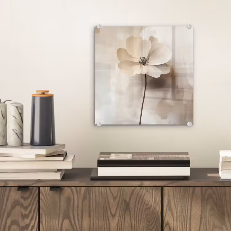Bloem - Beige - Verf - Schaduw plexiglas 5mm klein -sfeer1